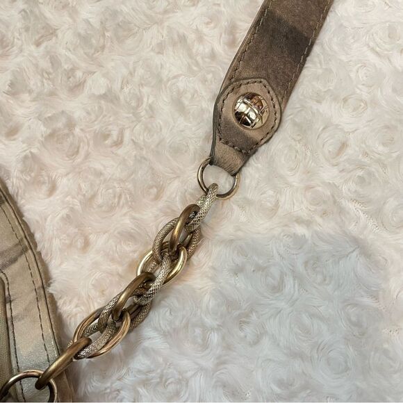 Elliott Lucca Snakeskin Embossed Leather Weave Bucket Hobo Shoulder Purse - Picture 10 of 13